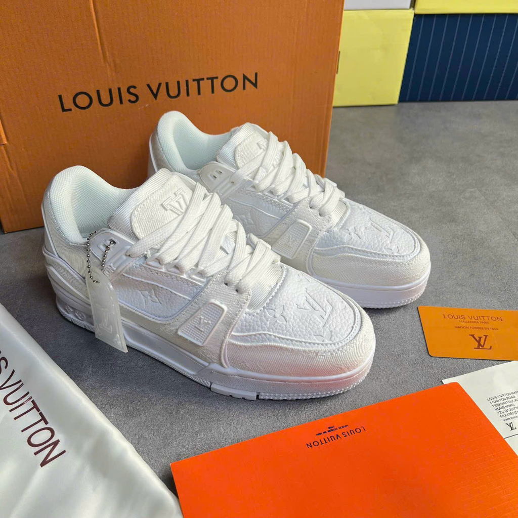 Giày LV Louis Vuitton Trainer Trắng, Giày Sneaker LV Thể Thao Nam Nữ Hot Trend | BigBuy360 - bigbuy360.vn