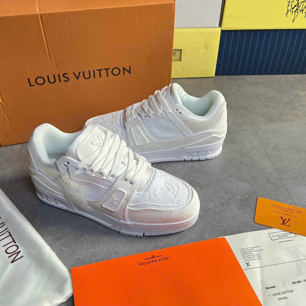 Giày LV Louis Vuitton Trainer Trắng, Giày Sneaker LV Thể Thao Nam Nữ Hot Trend | BigBuy360 - bigbuy360.vn