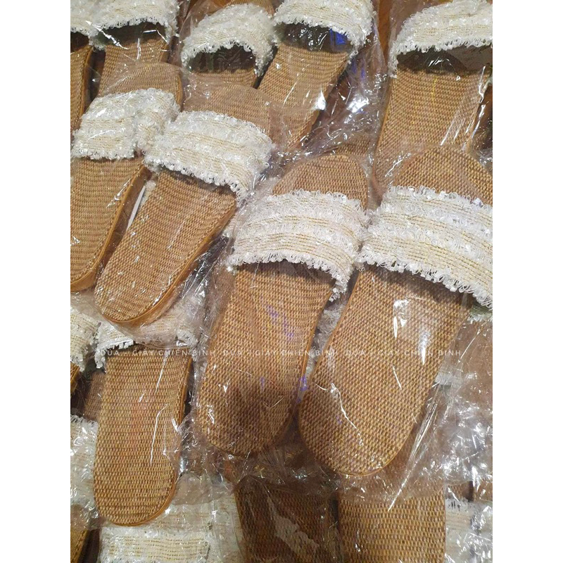 Dép Cói Quai Ngang Làm Thủ Công Dây Tuyết Vintage, Dép Đi Biển, Dép Mang Trong Nhà, Dép Văn Phòng, Dép Nữ COI106