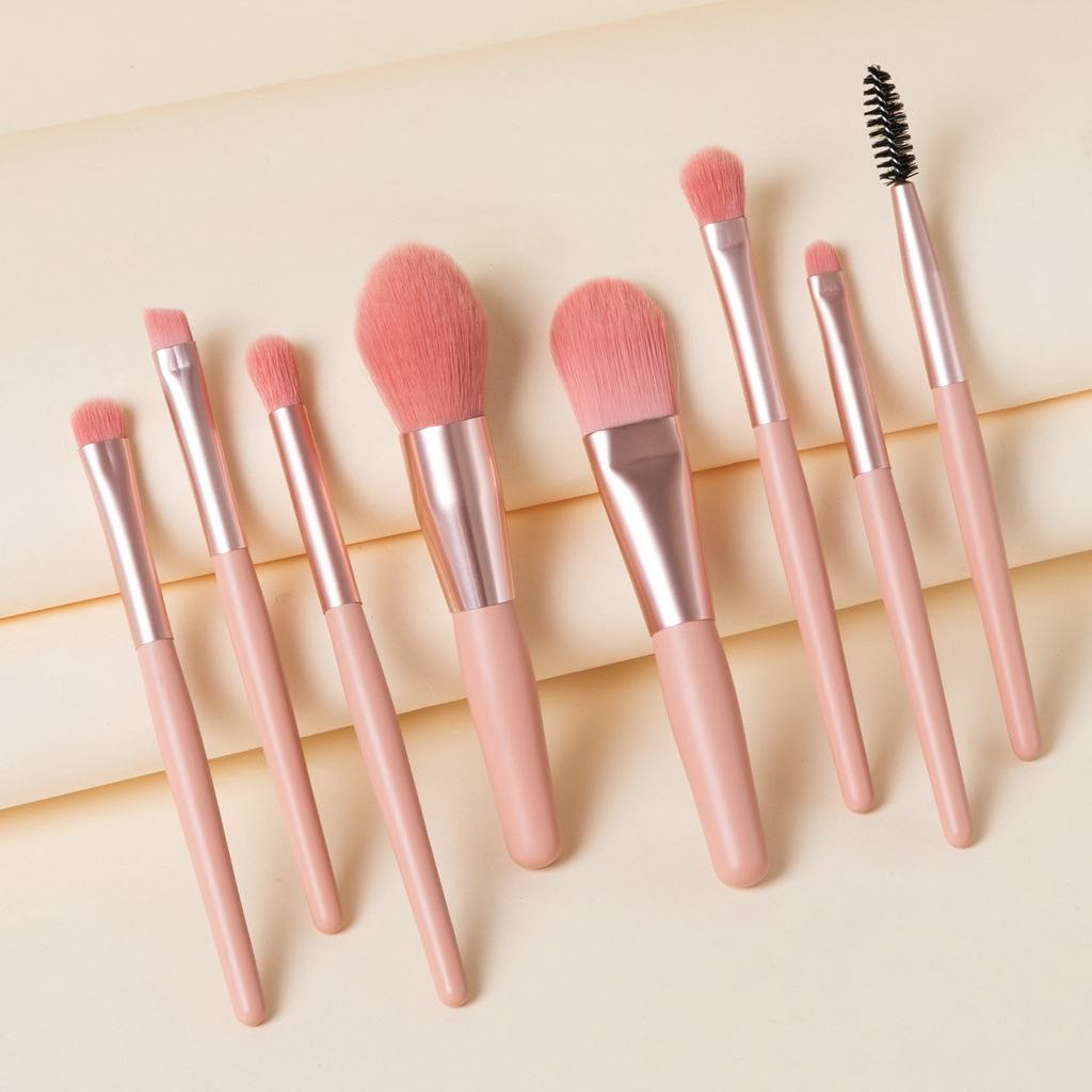 Bộ cọ trang điểm cá nhân 8 món kèm túi da - LAMII BEAUTY