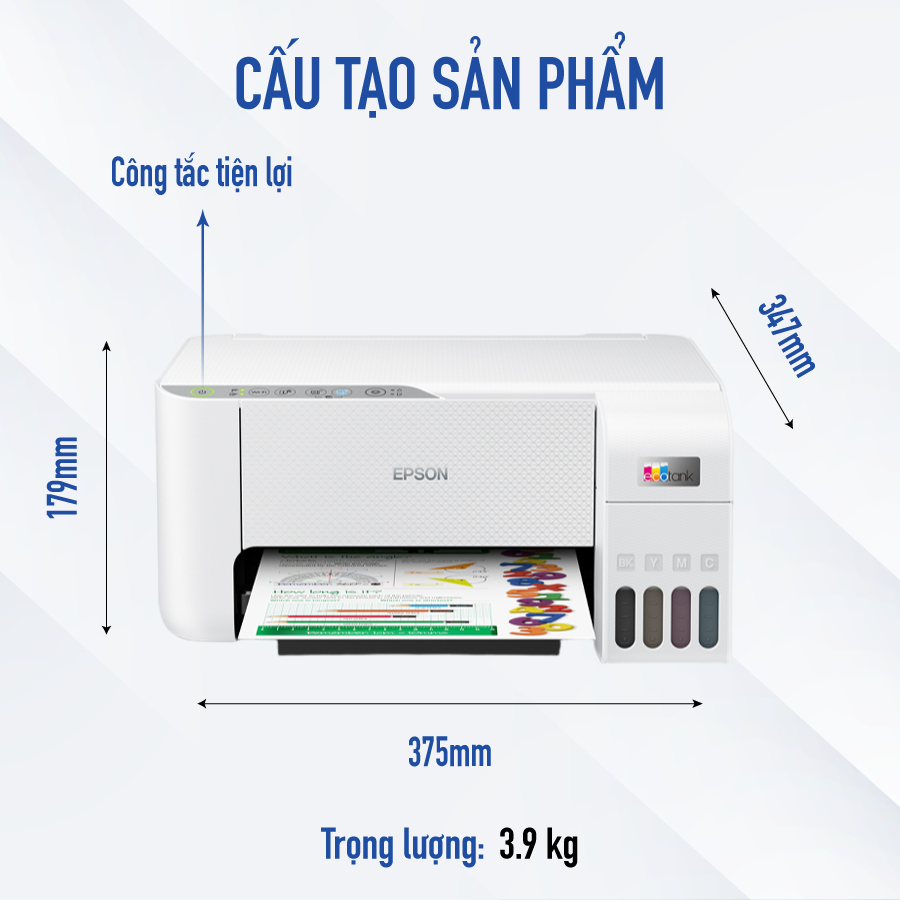 [Mã ELCL12 giảm 9% đơn 300K] Máy In Phun Màu Epson Ecotank L3256 Tích Hợp Khả Năng In Di Động Và Chia Sẻ Hiện Đại