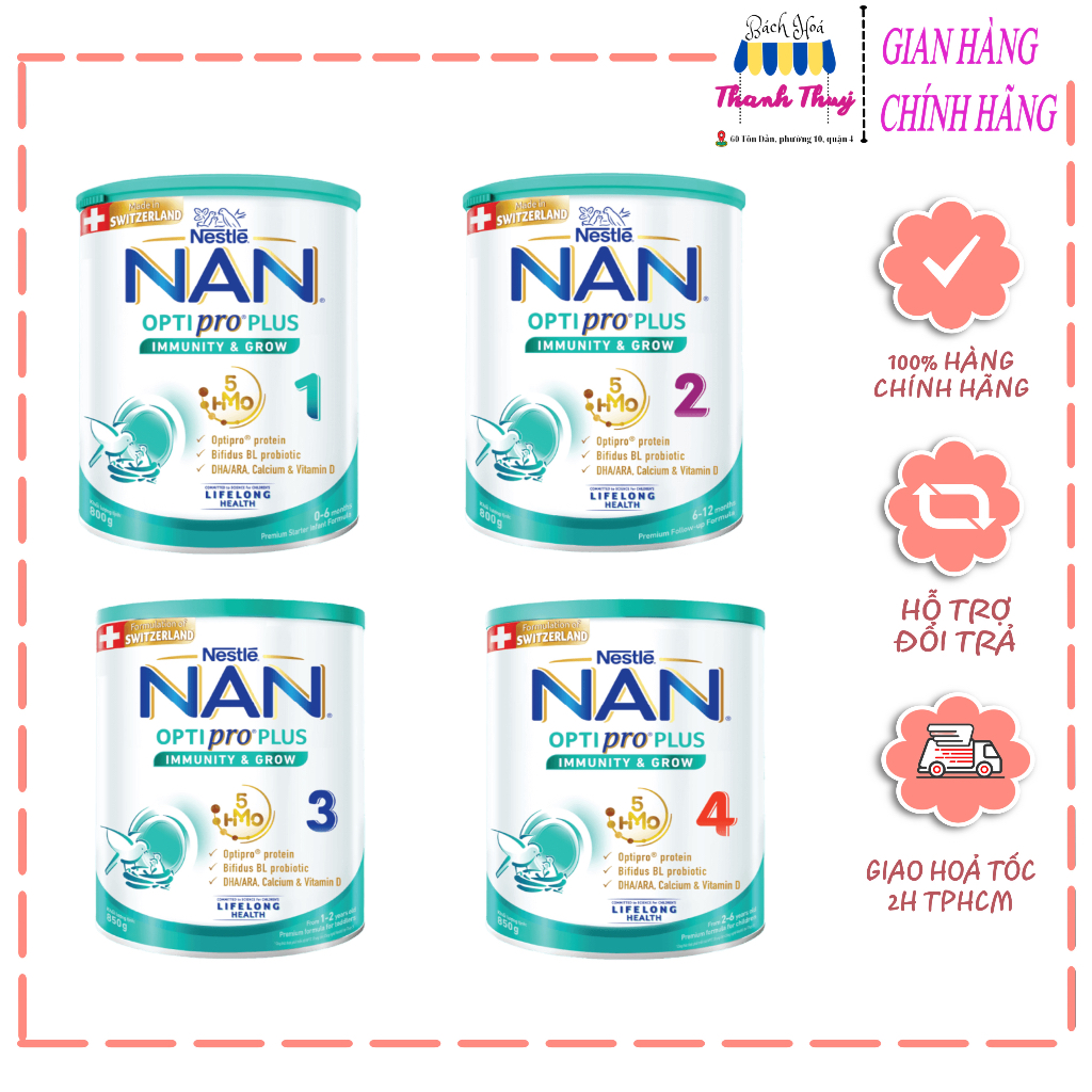 Sữa Nan Optipro PLUS 1,2,3,4 800g