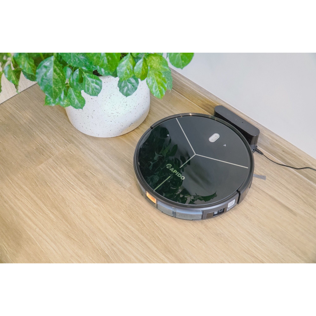 Robot hút bụi và lau nhà Rapido hecquyn 1 lực hút 2700PA, sạc pin tự động, có app và điều khiển từ xa