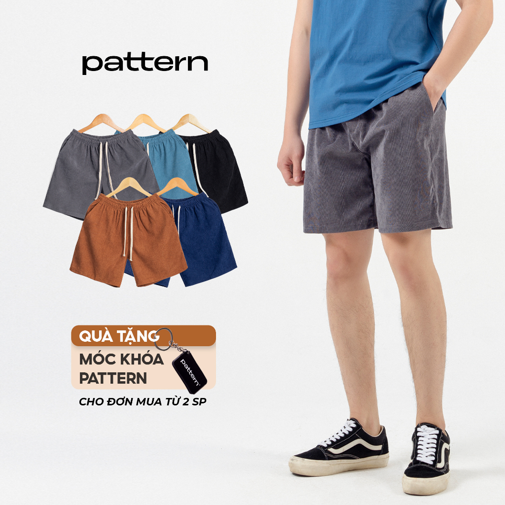 [Mã FATREND2810 giảm đến 30k tối đa 99k] Quần short nam nhung tăm PATTERN THE 1992