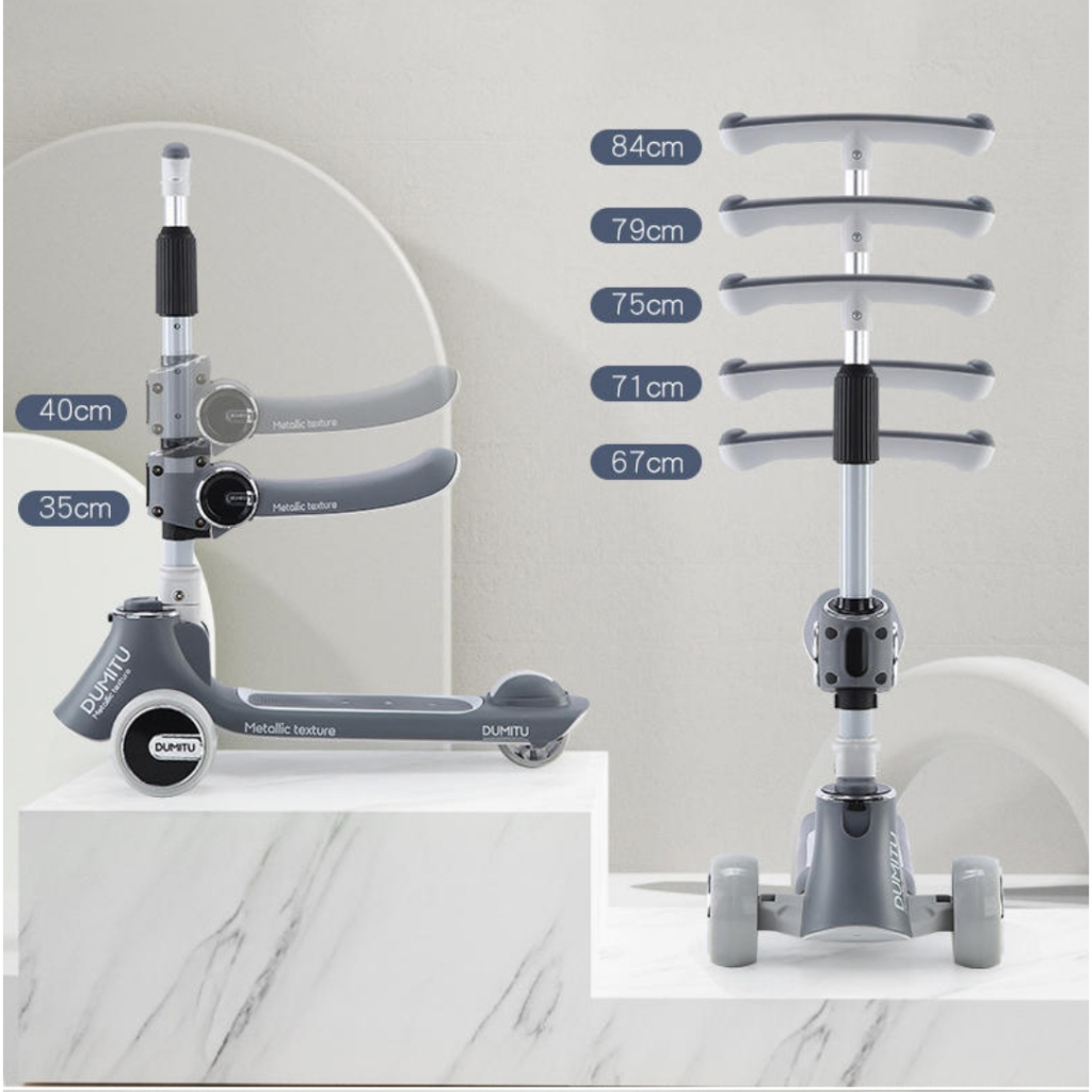 Xe Scooter trượt ngồi đa năng T001 cao cấp có đèn, nhạc và ghế ngồi cho bé