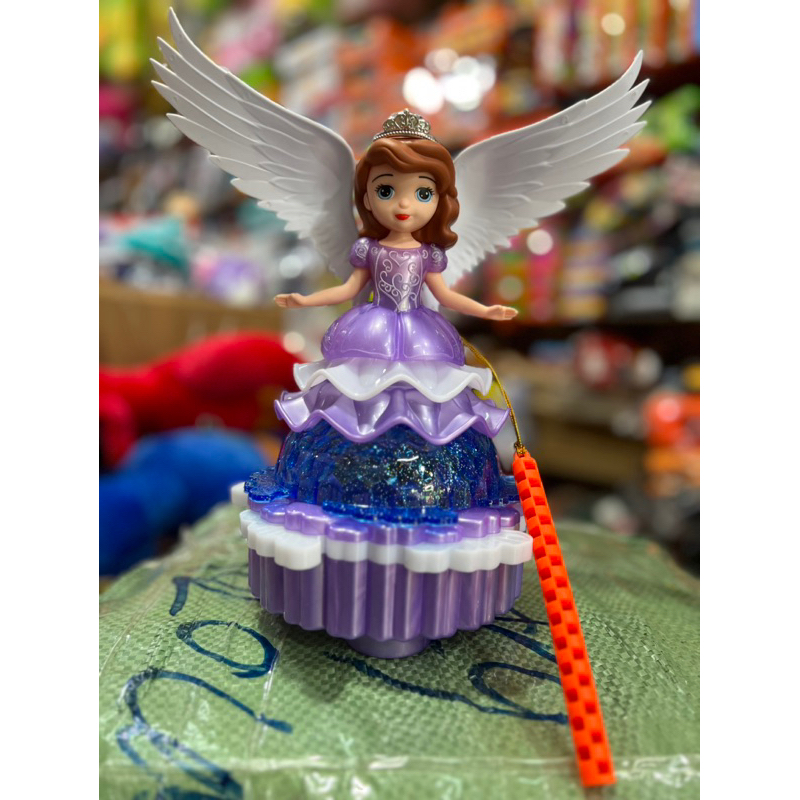 Đồ chơi Lồng đèn Trung thu búp bê côngb chúa Sofia đế sen có cánh Thiên thần di chuyển có nhạc đèn