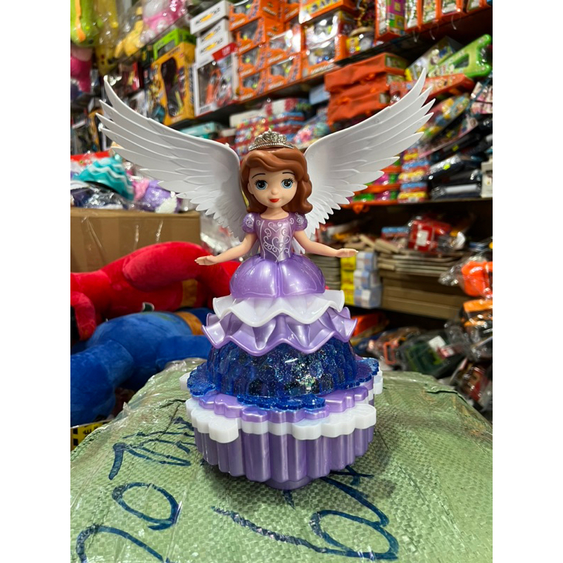 Đồ chơi Lồng đèn Trung thu búp bê côngb chúa Sofia đế sen có cánh Thiên thần di chuyển có nhạc đèn