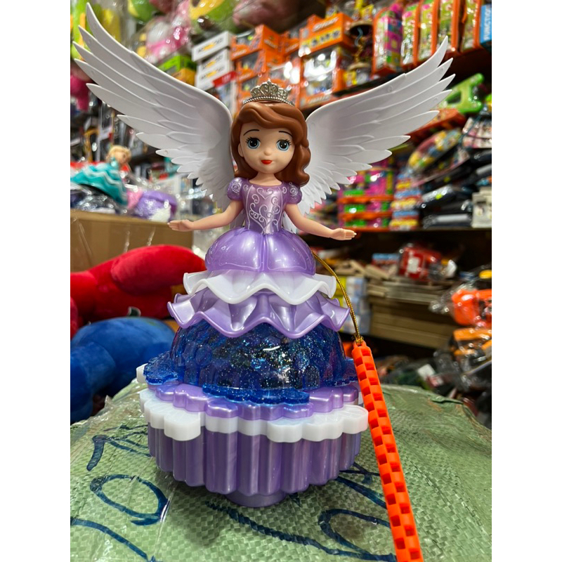 Đồ chơi Lồng đèn Trung thu búp bê côngb chúa Sofia đế sen có cánh Thiên thần di chuyển có nhạc đèn