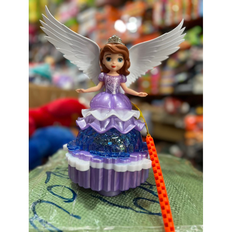 Đồ chơi Lồng đèn Trung thu búp bê côngb chúa Sofia đế sen có cánh Thiên thần di chuyển có nhạc đèn