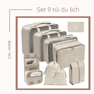 Bộ 9 túi du lịch đa năng cao cấp, set túi đựng đồ cá nhân, quần áo, mỹ phẩm