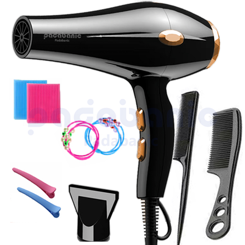 Máy Sấy Tóc Padabanic HAIR DRYER  Phát sáng Ion Xanh Tặng Kèm Đầu Sấy Tạo Kiểu Sấy Nhanh Khô Không Xơ Rối