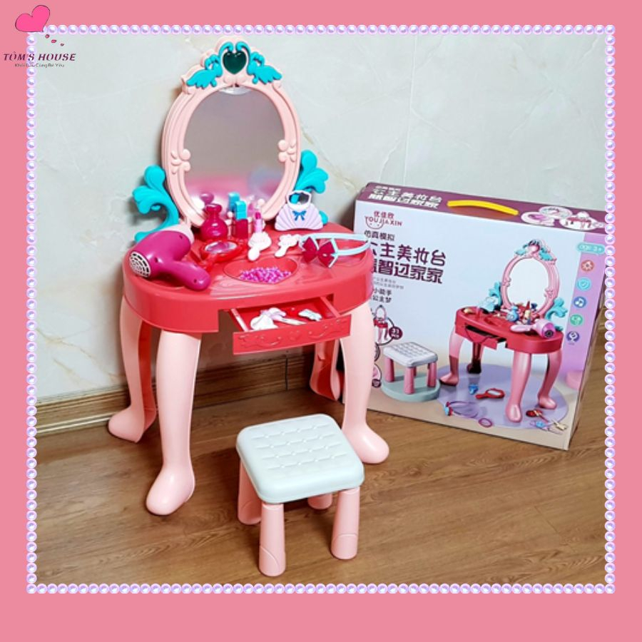 Đồ Chơi Bàn Trang Điểm Phát Nhạc Kèm Ghế Ngồi Cỡ Lớn Cho Bé