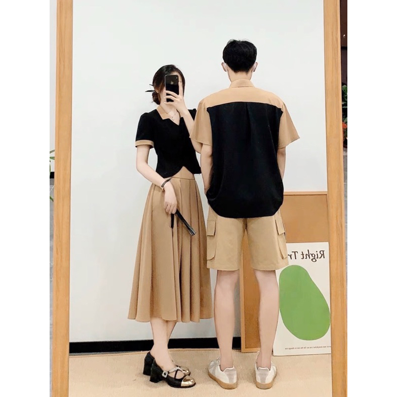 🔥Áo váy sơ mi cặp đôi siêu hot hit ❤️