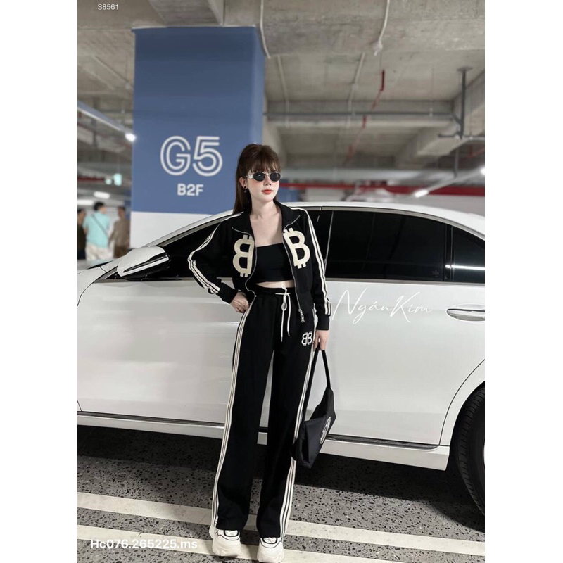 Hc076-SET THỂ THAO BB KHOÁ KÉO, chất thun dày nặng tay