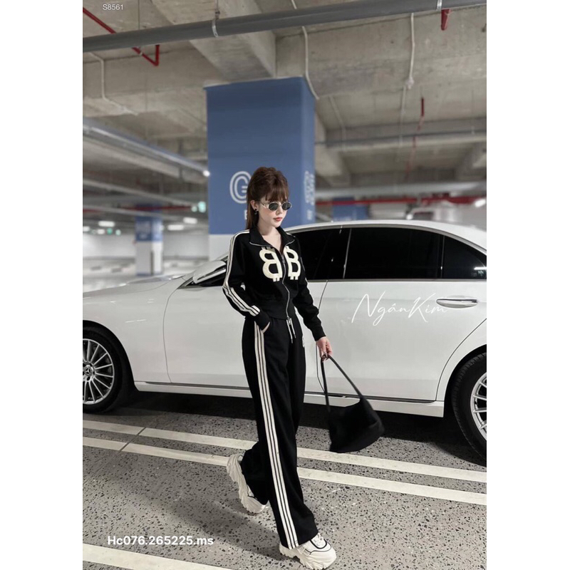 Hc076-SET THỂ THAO BB KHOÁ KÉO, chất thun dày nặng tay