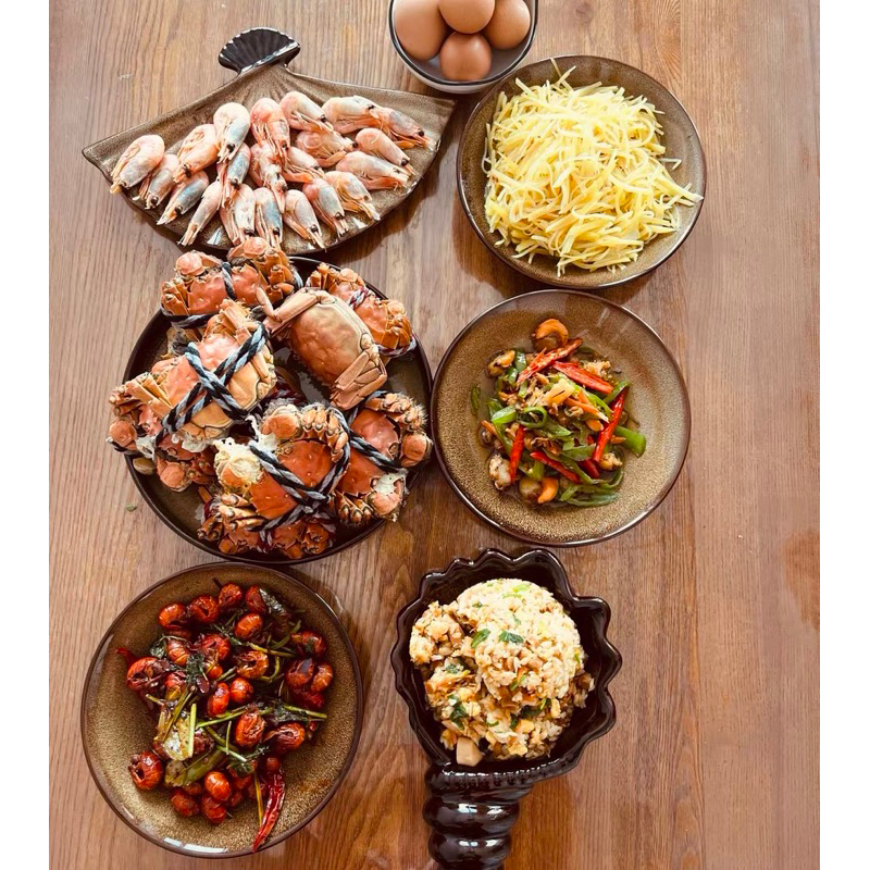 Đĩa sứ hình quạt, bát đĩa decor