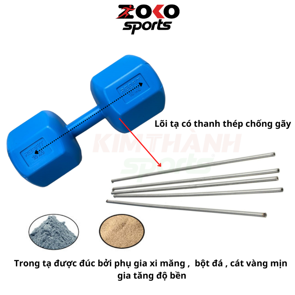 Tạ tay cho bé 1kg, 2kg, 3kg tập gym , tạ tập yoga tại nhà bọc nhựa ruột tạ có thanh thép chống gãy siêu bền - ZOKO SPORT