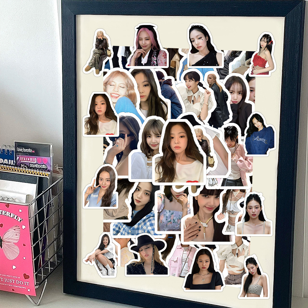 Set 100 sticker niêm phong biểu cảm đáng yêu nhóm nhạc Blackpink trang trí sổ tay, bình nước