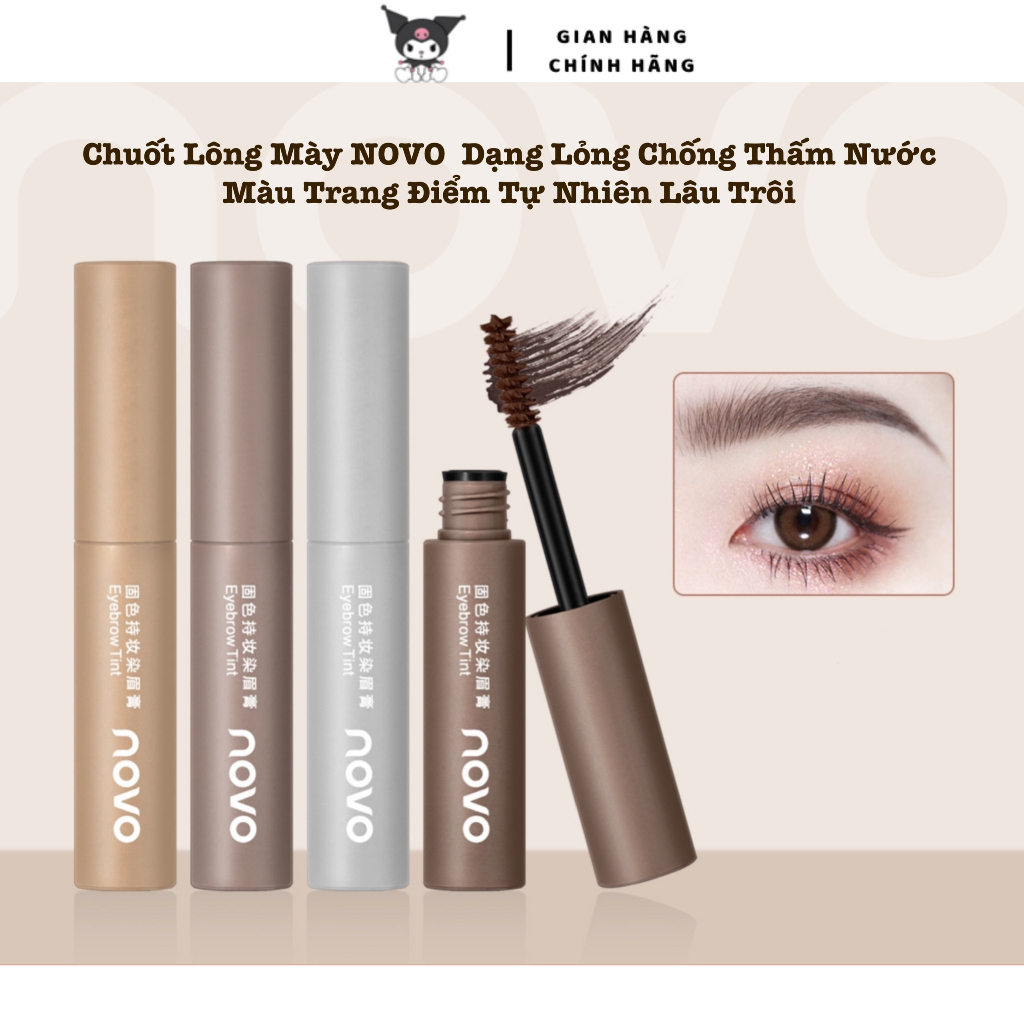 Chuốt Mascara Lông Mày NOVO Dạng Lỏng Chống Thấm Nước  Màu Trang Điểm Tự Nhiên Lâu Trôi KUROMI ơi