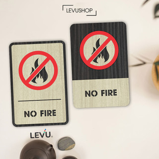 Bảng cấm lửa, biển gỗ no fire, bảng báo khu vực cấm lửa trang trí bằng gỗ LEVU-BG02