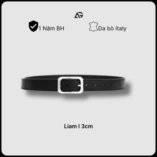Thắt lưng da bò Liam nhập khẩu hàng hiệu chính hãng AUGUST SHOES mặt dây 3cm, hợp kim cao cấp, lỗi 1 đổi 1