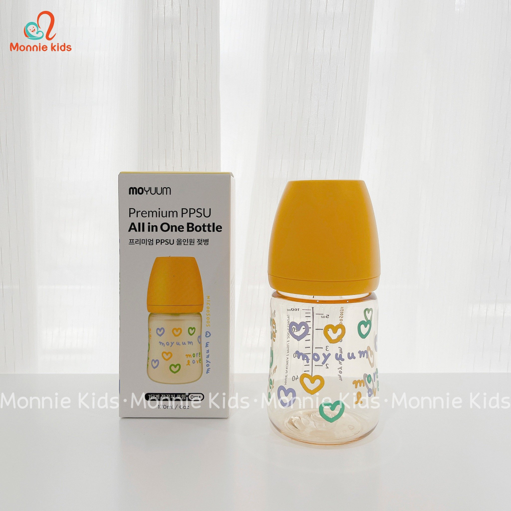 Bình sữa Moyuum cho bé PPSU phiên bản More Love 170ml 270ml, bình sữa trẻ em chịu nhiệt cao