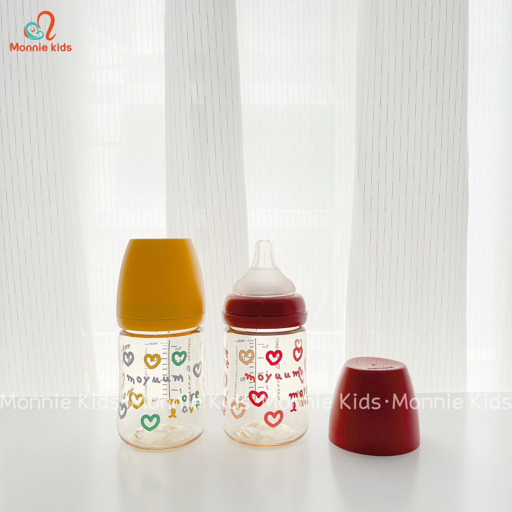 Bình sữa Moyuum cho bé PPSU phiên bản More Love 170ml 270ml, bình sữa trẻ em chịu nhiệt cao