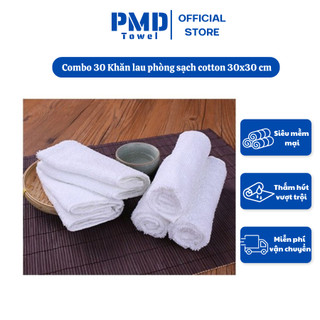 30 Khăn lau phòng sạch xuất Hàn cotton cao cấp thấm nước tốt nhanh khô không để lại lông bụi bông an toàn