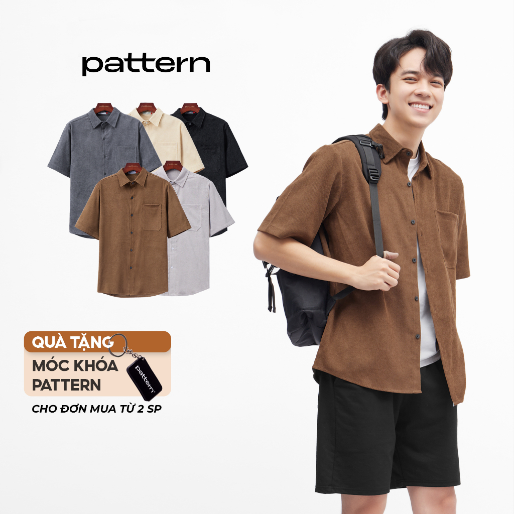 Sơ mi nhung tăm cộc tay PATTERN PA019