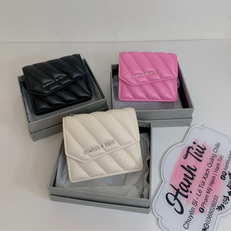 Ví Ck mini vân chéo kèm dây xích FULLBOX