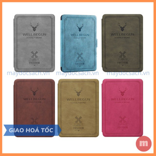 Bao da cover Kindle, Paperwhite, Oasis - Mẫu WELL BEGUN - Smartcover tự động tắt mở