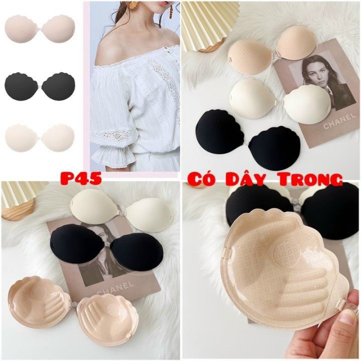 Áo Dán Nâng Ngực Tạo Khe Cài Trước Vỏ Sò Thông Hơi P45