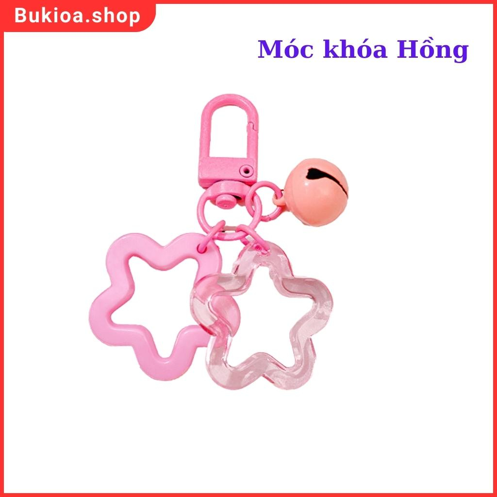 Móc Khóa Hình Chuông Sao 5 Cánh Đa Sắc Mầu Dễ Thương - Hàng Cao Cấp Độ Bền Theo Năm Tháng
