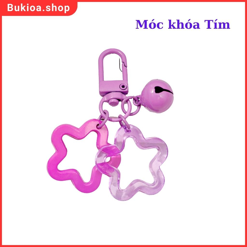 Móc Khóa Hình Chuông Sao 5 Cánh Đa Sắc Mầu Dễ Thương - Hàng Cao Cấp Độ Bền Theo Năm Tháng