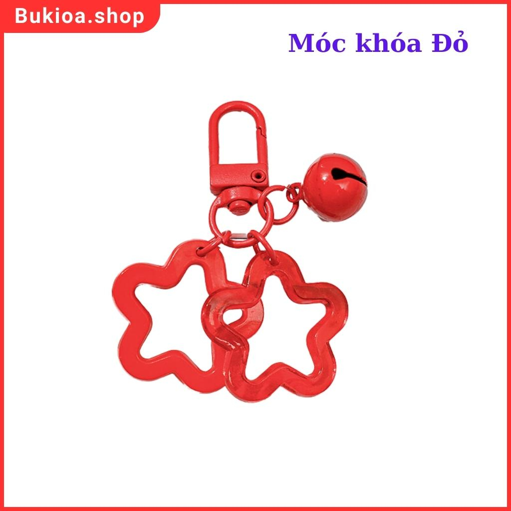 Móc Khóa Hình Chuông Sao 5 Cánh Đa Sắc Mầu Dễ Thương - Hàng Cao Cấp Độ Bền Theo Năm Tháng