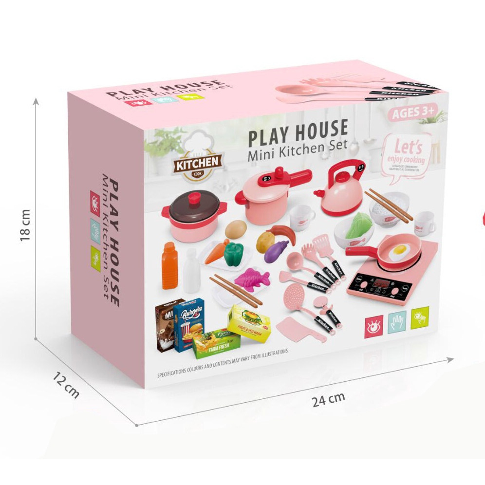 Bộ đồ chơi nấu ăn Playhouse 36chi tiết, bếp có đèn đồ chơi cho bé, đồ chơi nấu ăn cho bé