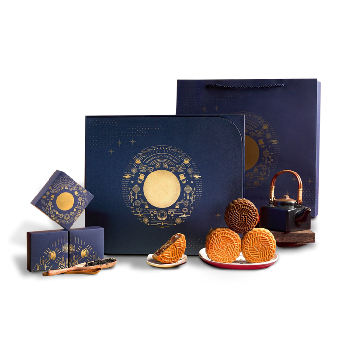 Bánh Trung Thu HAN MOONCAKE set Thăng Long Hoàng Thành hộp 4 bánh 200g