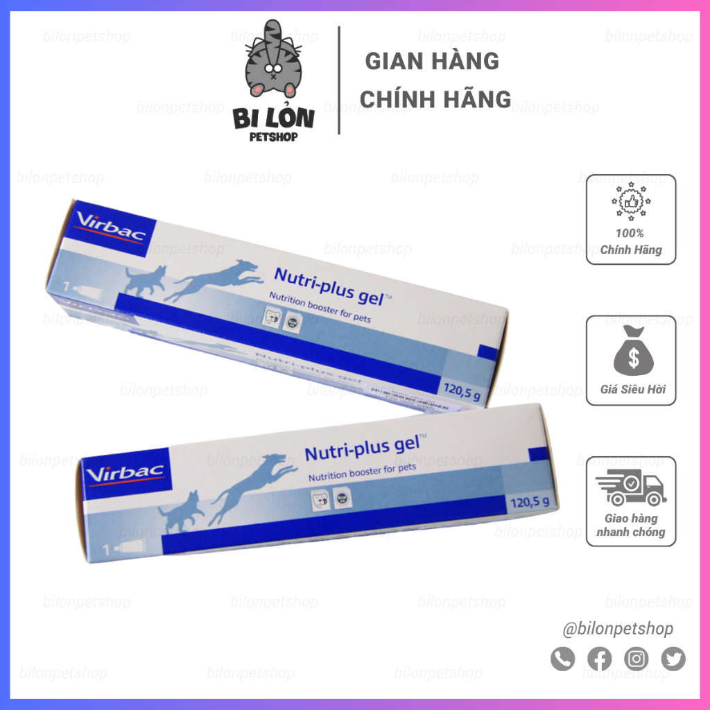 NUTRI PLUS Virbac Gel Dinh Dưỡng Cho Chó Mèo Giúp Tăng Miễn Dịch và Kích Thích Ăn Ngon Miệng