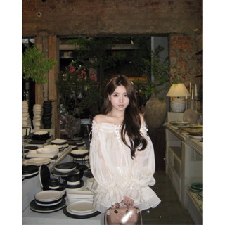 Áo trễ vai quây tơ bồng cao cấp [ ảnh thật] [ Hàng Sẵn] - V01