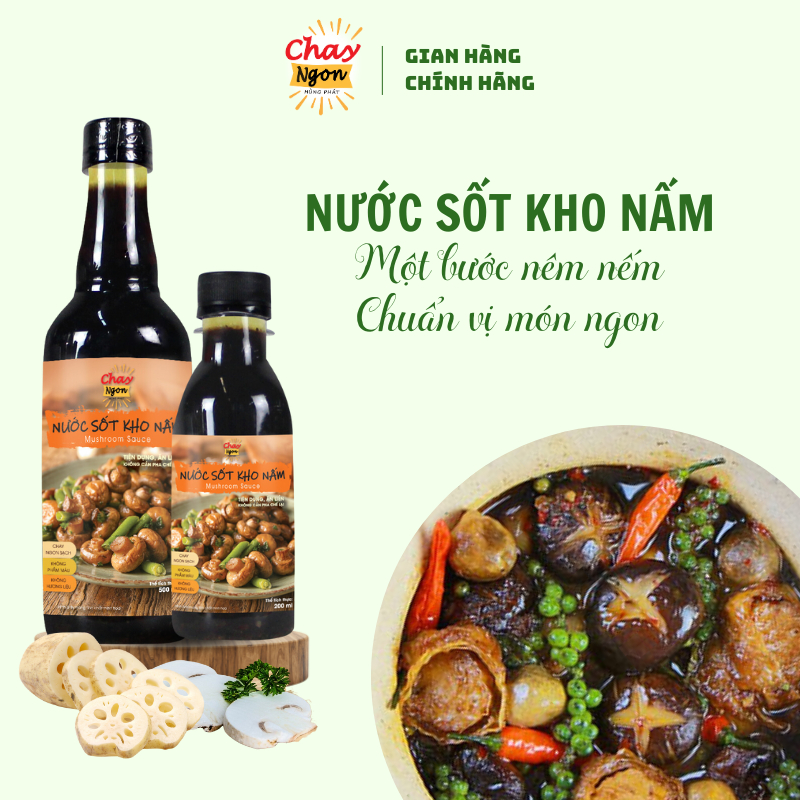 Nước Sốt Kho Nấm Chay Ngon Nấu Ăn Tiện Lợi Chai 500ml