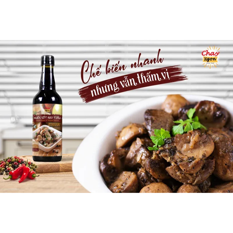 Sốt Kho Tiêu Chay Ngon Chuẩn Vị Chai 500ml - Vegetables & Pepper Sauce