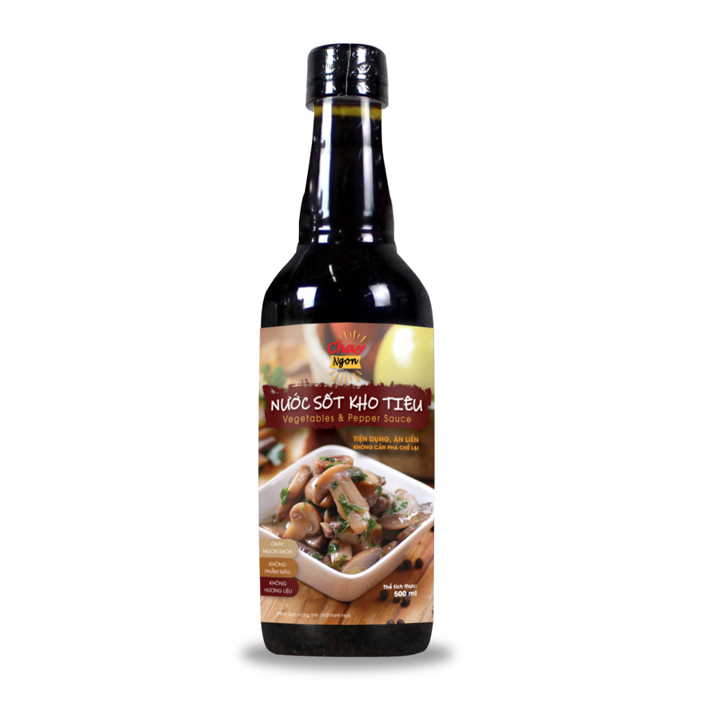 Sốt Kho Tiêu Chay Ngon Chuẩn Vị Chai 500ml - Vegetables & Pepper Sauce