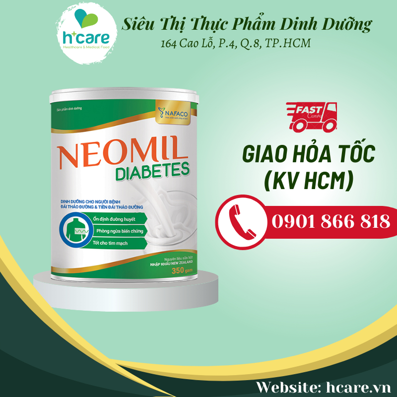 Sữa Bột Nafaco Neomil Diabetes 350g- dinh dưỡng chuyên biệt cho bệnh nhân tiểu đường
