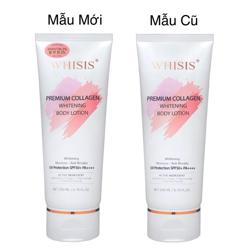 COMBO 2 Tuýp Kem Dưỡng Thể Trắng Da Whisis Premium Whitening Body Lotion 200ml