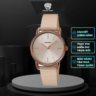 Đồng hồ nữ casio ltp-e412rl-5a dây da thật, chống nước chính hãng