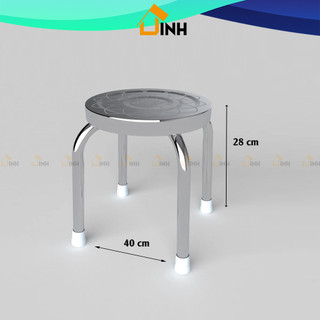 6-10 ghế đẩu inox lùn qui phúc, ghế inox cao 28cm