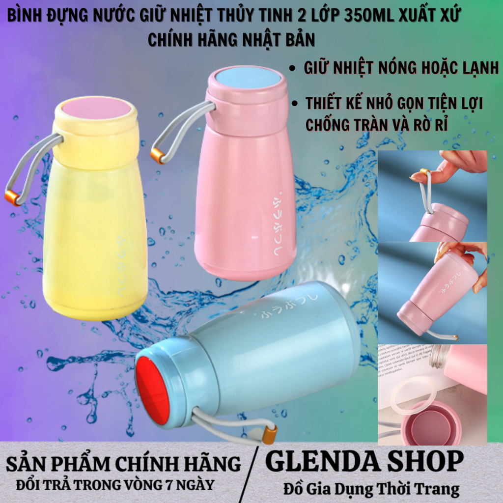 Bình Nước Giữ Nhiệt Mini, Cách Nhiệt 2 Lớp, Cầm Tay, Có Quai Xách Cho Bé, Đi Học, Dung Tích 380ml