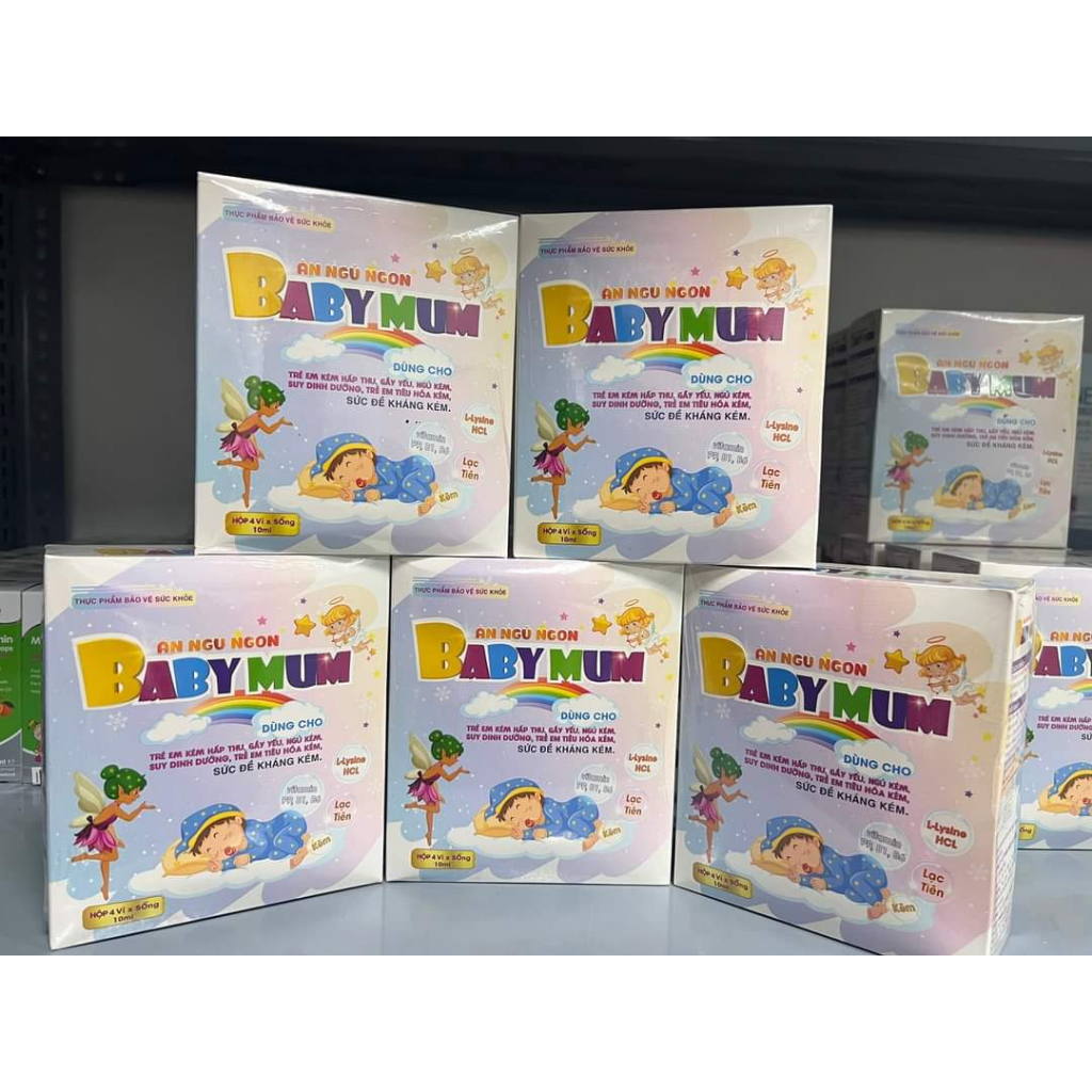 Siro ăn ngon ngủ tốt Baby Mum - Giúp bé giảm biếng ăn, ăn ngon, tăng đề kháng - Hộp 20 ống 10ml