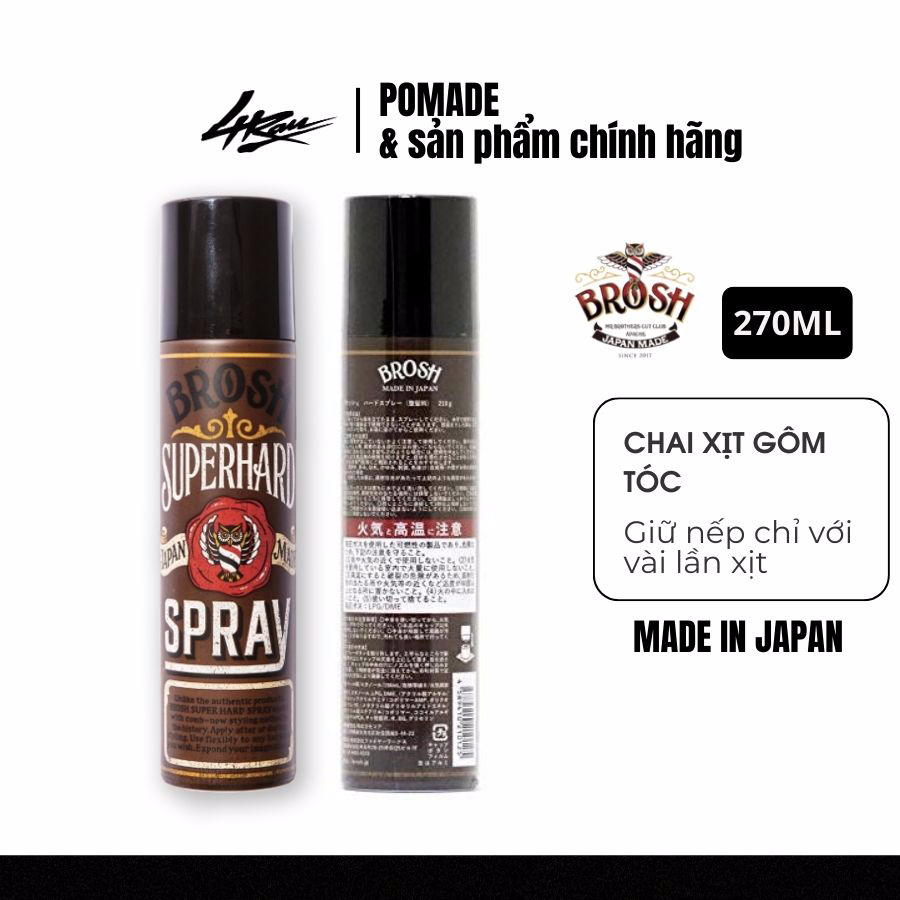 [CHÍNH HÃNG] Gôm xịt tóc Brosh Hard Spray