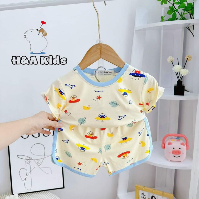 Bộ tay ngắn quần đùi thun lạnh bé 8-18 kí